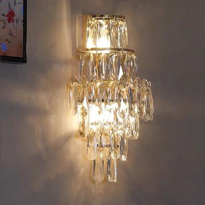 China Creative Customized Contemporary Modern Nordic Style Art Wall Decorative European Crystal Light Fixture Easy Installation for sale