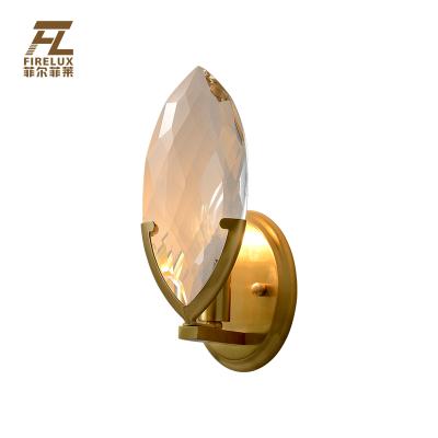 China EUROPEAN Ready Stock H65 Large Size Brass Eyes Shaped Crystal Led Wall Lamp For Bedroom Home Living Room for sale