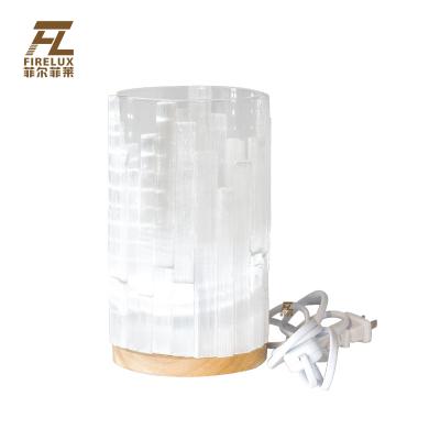 China Luxury Modern Creative Art Flower Vase Glass Vase Mid Century Crystal Candlestick Light Solid Stone Villa Style Room Decorate Led Table Lamp for sale