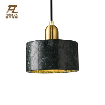 China Ultra Modern Eye Catching Creative Postmodern Adjustable Single Head Marble Contemporary Ornamental Mini Size Simple Pendant Lamp for sale