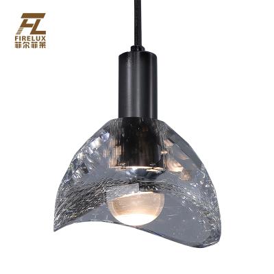 China Ultra Modern Eye Catching Postmodern Contemporary Glass Adjustable Single Head Creative Single Head Pendant Lamp Ornamental Mini Size for sale