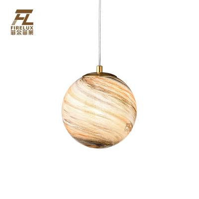 China Gloden Modern Contemporary Post Modern Adjustable Single Head Creative Rise Your Home Lighting 3D Printing Glass Single Pendant Lamp for sale