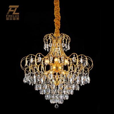 China Post Modern Below Gold Crystal Chandelier 200 180 150 Style Traditional Classic Adjustable Clear Necklace Small Empire Sizes for sale