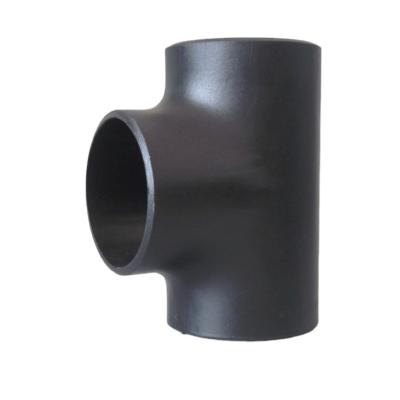 China A234 WPB Black Butt Welding Pipe Fitting Tee Seamless Straight/Reducing Tee for structure pipe High Quality for sale