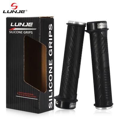 China LUNJE Mountain Bikes Non-Slip-Rubber Bicycle Grip Grip Mountain Road MTB BMX Urban Foldable Handlebar Grip for sale