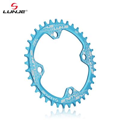 China Wholesale 104BCD LUNJE Around Chain Wide Narrow Ring Mountain Bike Bicycle 32T 34T 36T 38T Crankset for sale