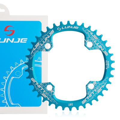 China 104BCD LUNJE MTB Round Wheel Circle Crankset 32/34/36/38T Aluminum Chain Ring for sale