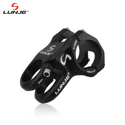 China Aluminum Alloy 6061-T6 LUNJE 3D Forged Lightweight Hollow Positive And Negative 10 Of Bicycle Stem 31.8*45mm Mountain Bike Riser Handlebar for sale