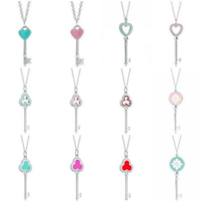 China 2021 1 Original TIF 925 Sterling Silver Love Key Multicolor Personality Optional Fashion Girl Woman Jewelry Necklace Vibrating Pens for sale