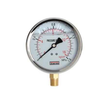 China Stainless Steel Case OEM Acceptable Industrial Liquid Filled Pressure Gauge for sale