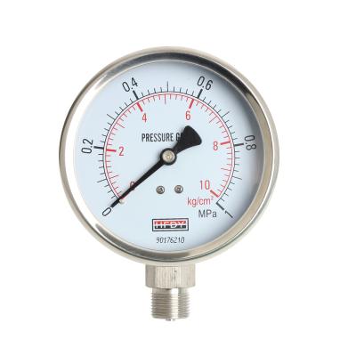 China Stainless Steel 2.5% 1.6% 1.0% All Bearing Ring Pressure Gauge Y-B for sale