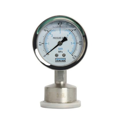 China 100MM Sanitary Diaphragm Pressure Gauge Y-M Diaphragm Seal Pressure Gauge for sale