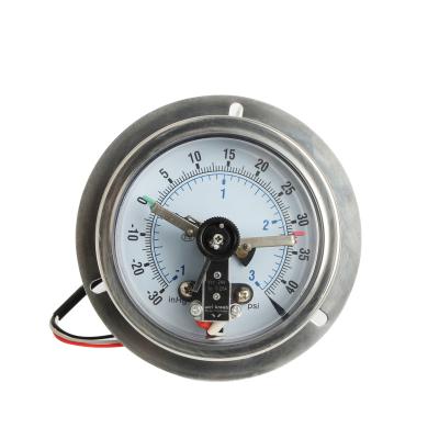 China Stainless Steel Contact Pressure Gauge Vibration Resistant Lower Electric Pressure Gauge YNXC for sale