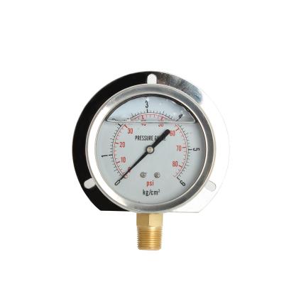 China Vertical Type Oil Filled Pressure Gauge Chain In Bar Y-N for sale