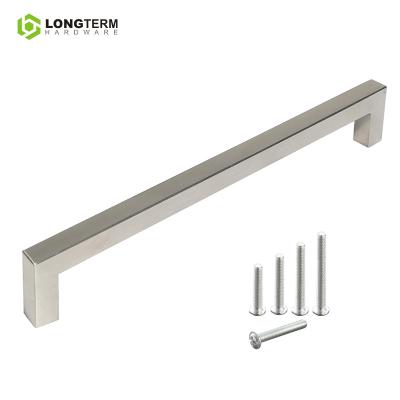 China Contemporary Strong Capacity Square Rustproof Recess Or Solid Stainless Steel Long Kitchen Cabinet Handles for sale