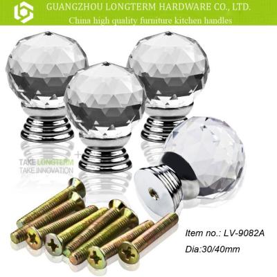 China Cabinet Crystal Handles Glass Ball Knob High Quality Acrylic Crystal Handles and Knobs for sale