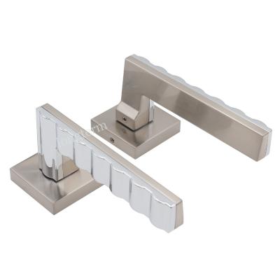 China Two Color Combination Bedroom Slot Zinc Door Level Cabinet Handle With Lockset for sale