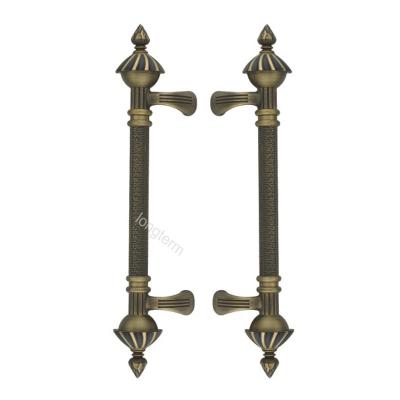 China Top And Warm Antique Copper Door Entry Door Wooden Pull Handle for sale