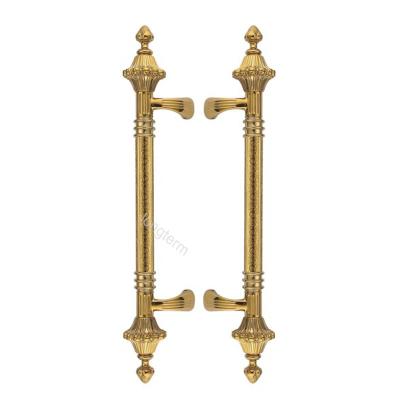 China Design Luxury High Quality Popular Titanium Gold Brass Double Sided Door Pull Handle for sale