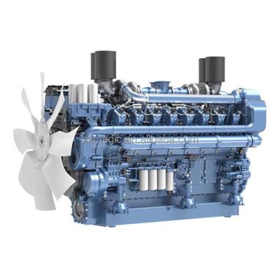 China Intercooling 16 cylinder four stroke 3300 kilowatt 16M55 supercharged v-type power generator engine 16m55 for sale