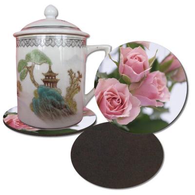 China Hot Viable Chinese Style Flower Foam Coaster In Stock With Round Shape EVA Mat for sale