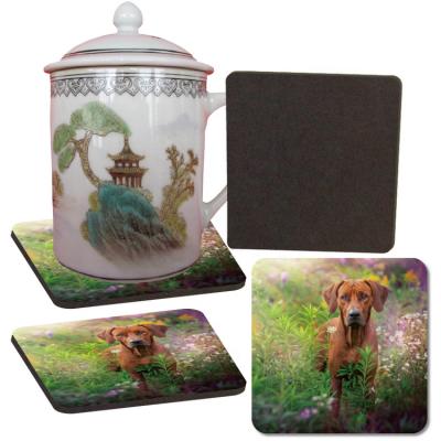 China Sustainable Wholesale Tea Cup EVA Foam Heat Insulate Coaster With Dog Animal Design In Stock for sale