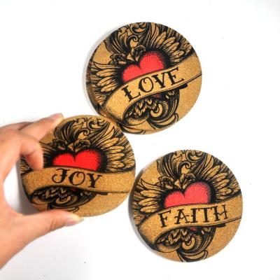 China 2 Color Sustainable LOGO Custom Wooden Coasters For Drinks for sale