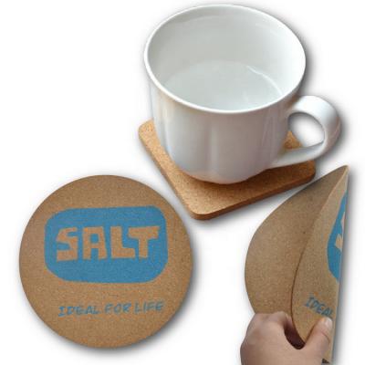 China Sustainable Cork Coaster Heat Insulate Wooden Drink Cup Coaster With Custom LOGO for sale