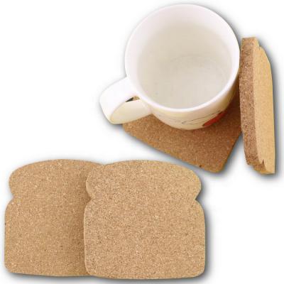 China Sustainable Custom Irregular Shape Cork Empty Bread Coaster For Restaurant for sale