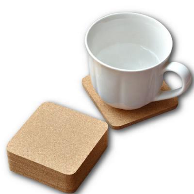 China Sustainable Custom LOGO White Coaster Or Square Cork Coaster White for sale