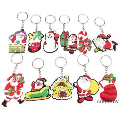 China Christmas / Xmas 2D / 3D Rubber Key Chain Custom Soft PVC for sale