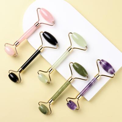 China New China Facial Crystal Massager Roller Double Head Jade Gua Sha Scraping Face Scraping Tool for sale