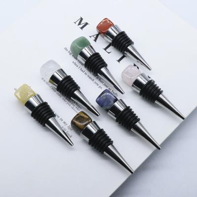 China High Quality Bottle Stopper China Natural Crystal Gem Wine Stopper Wine Airless Bottle Stopper for sale