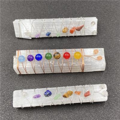 China China Crystal Colorful Gypsum Stick Manual Natural DIY Rose Gold Wire Winding Ornament Crystal Craft for sale