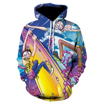 China hot sale Anti-wrinkle picked cartoon knitted oversized men windproof all over print hoodie for sale