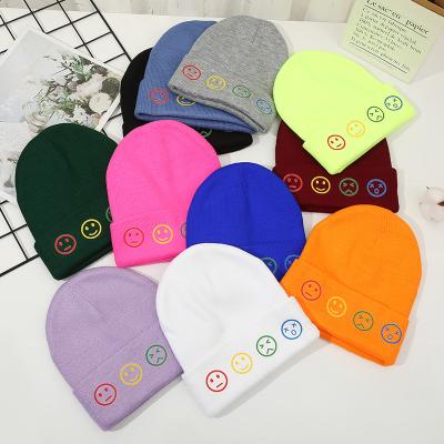 China Latest JOINT Design Adults Fashion Warm Knitted Hat Sublimation Unisex Beanie Winter Hats for sale