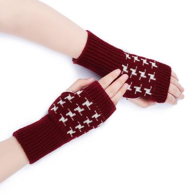 China Breathable Wholesale Products Fashion Custom Knit Acrylic Fingerless Gloves Mittens For Women for sale