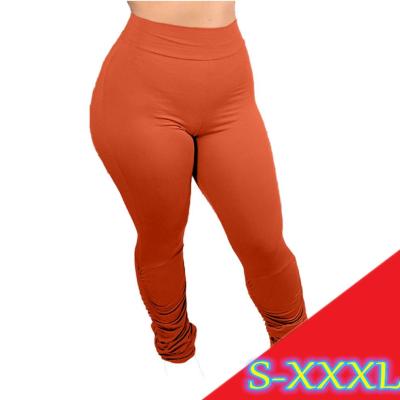 China H1527 Hot Selling QUICK DRY Solid Color Women's Stacked Stretch Pants Good Quality Trousers Women's Casual Pants For Ladies for sale