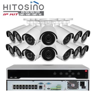 China OEM 4 8ch 32ch IP Security Mini Bullet Outdoor Home 4K 8MP Video Face Recognition Hitosino Vision Surveillance Set CCTV Camera NVR Kit System for sale