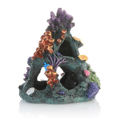 China Viable Aquarium Accessories Faux Resin Coral Reef Crafts Sea Anemone Reptile Shelter Aquarium Landscape Decoration for sale