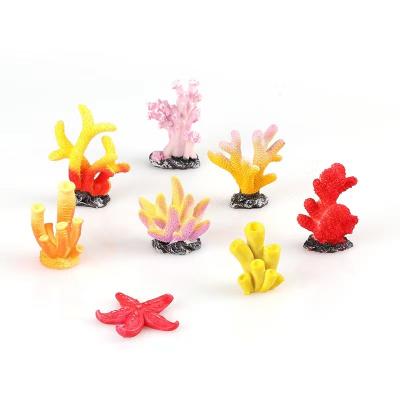 China Viable Artificial Red Coral Reef Home Decor Simulation Coral Ornaments Aquarium And Accessories Resin Crafts for sale