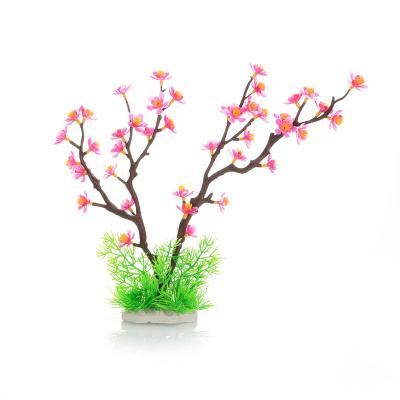 China Aquarium Plants Three Color Plum Blossom Aquatic Plants Mei Artificial Plastic Flower Decoration Viable For Any Scene for sale