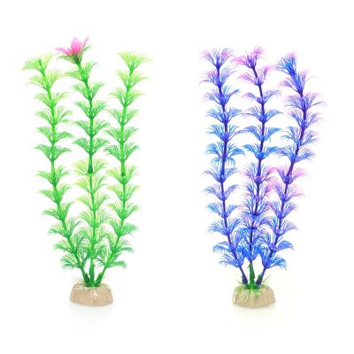 China Wholesale Viable Aquarium Accessories Artificial Plastic Water Grass Plants Aquatic Decoration Creative Landscaping for sale