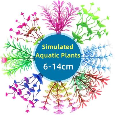 China Viable Artificial Aquatic Plant Water Grass Aquarium Accessories Multiple Colors Plastic Plants For Fish Tank for sale