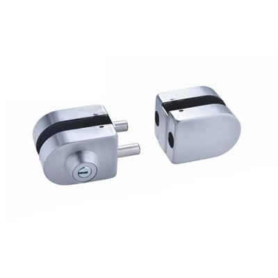 China Modern European Aluminum Office Frameless Swing Style Glass Door Lock Set With Handle for sale