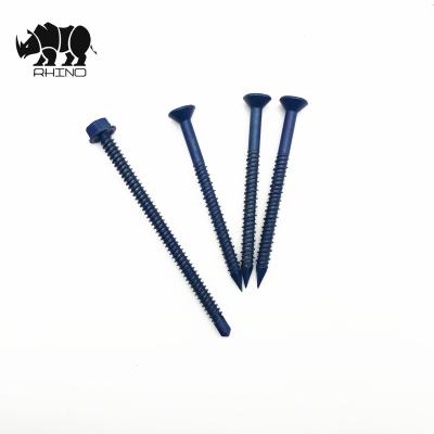 China C1022 Phillips Flat Head Hi-Lo Thread Form Point Concrete Screws Tapcon Blue Color Screw for sale