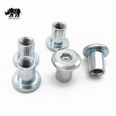 China Steel M3 Barrel Nut Furniture Hardware Hex Socket Cap Screws Rivet for sale