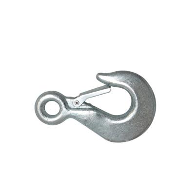 China Hardware eye lifting rigging hook according to DIN 689 with safety spring latch for sale