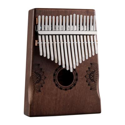 China Kalimba Mahogany Blue Percussion Thumb Piano Musical Instrument Sea Keys HS-17 Wooden Drum Kalimba for sale