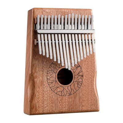 China Mahogany HS-17 Keys Musical Instrument Thumb Piano Kalimba Silver Plating Wooden Percussion Drum Kalimba for sale